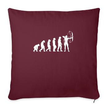 Évolution du tir à l’arc - Housse de coussin décorative 45 x 45 cm - bordeaux - Devant