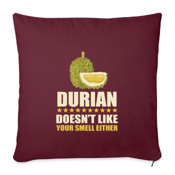 Durian Spruch - Sofakissenbezug 45 x 45 cm - Burgunderrot - Vorne