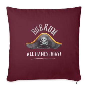 Borkum Toutes les mains Hoay Pirate - Housse de coussin décorative 45 x 45 cm - bordeaux - Devant