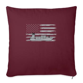 Navire nourricier États-Unis - Housse de coussin décorative 45 x 45 cm - bordeaux - Devant