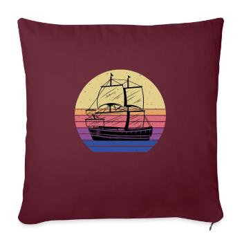 Piratenschiff - Sofakissenbezug 45 x 45 cm - Burgunderrot - Vorne