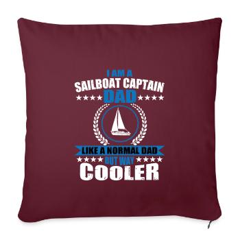 Drôle de voilier-capitaine-vati - Housse de coussin décorative 45 x 45 cm - bordeaux - Devant