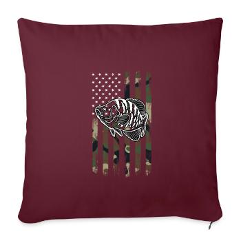 Poisson Crappie drapeau des États-Unis - Housse de coussin décorative 45 x 45 cm - bordeaux - Devant