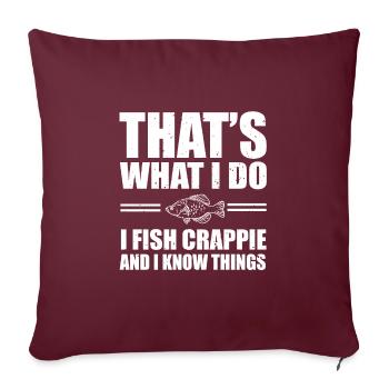 Conception amusante de la pêche au crappie - Housse de coussin décorative 45 x 45 cm - bordeaux - Devant