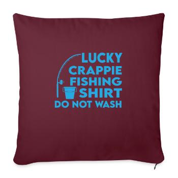 Lucky Crappie Fishing T-Shirt - Housse de coussin décorative 45 x 45 cm - bordeaux - Devant