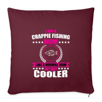 Drôle de Crappie Angler Mama - Housse de coussin décorative 45 x 45 cm - bordeaux - Devant