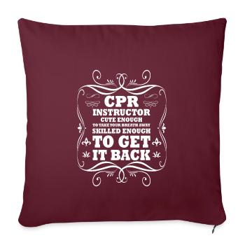 Proverbe de gentil professeur de RCR - Housse de coussin décorative 45 x 45 cm - bordeaux - Devant