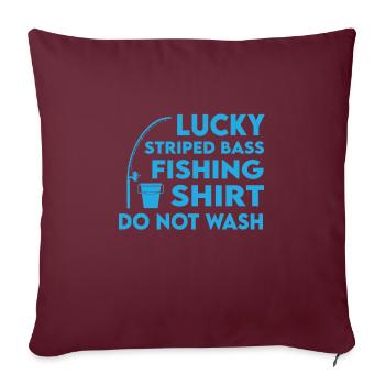 Chemise de pêche Lucky Striped Bass - Housse de coussin décorative 45 x 45 cm - bordeaux - Devant
