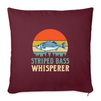 Chuchoteur de perche rayé - Housse de coussin décorative 45 x 45 cm - bordeaux - Devant