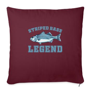 Légende de la perche rayée - Housse de coussin décorative 45 x 45 cm - bordeaux - Devant