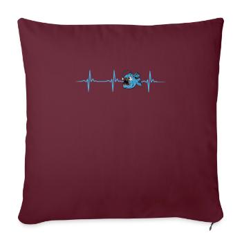 Cool Monkfish Heartbeat Design - Housse de coussin décorative 45 x 45 cm - bordeaux - Devant