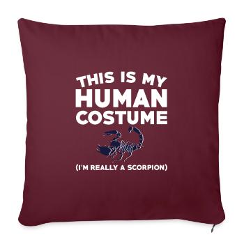 Drôle de costume de Scorpion - Housse de coussin décorative 45 x 45 cm - bordeaux - Devant