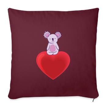 Süsser Koala Mit Herz - Sofakissenbezug 45 x 45 cm - Burgunderrot - Vorne