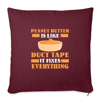 Drôle de beurre de cacahuète disant - Housse de coussin décorative 45 x 45 cm - bordeaux - Devant
