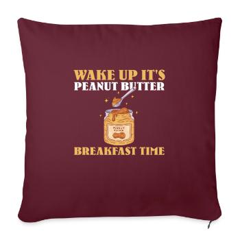 T-shirt petit-déjeuner au beurre de cacahuète - Housse de coussin décorative 45 x 45 cm - bordeaux - Devant