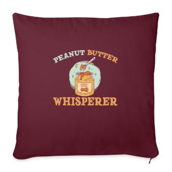 Chuchoteur de beurre de cacahuète - Housse de coussin décorative 45 x 45 cm - bordeaux - Devant