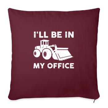 Drôle de chemise de conducteur de chargeuse sur pneus - Housse de coussin décorative 45 x 45 cm - bordeaux - Devant