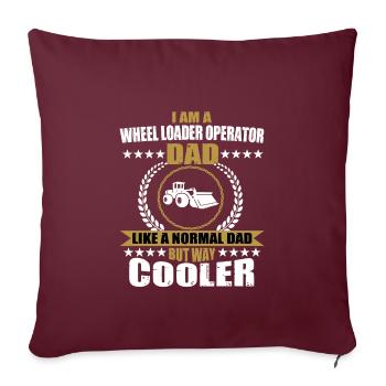 Chargeuse sur pneus Papa - Housse de coussin décorative 45 x 45 cm - bordeaux - Devant