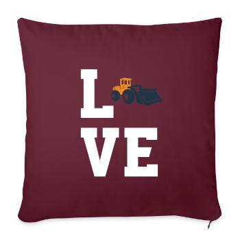 Amateurs de chargeuses sur pneus - Housse de coussin décorative 45 x 45 cm - bordeaux - Devant