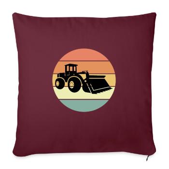 Conception de chargeuse sur pneus rétro - Housse de coussin décorative 45 x 45 cm - bordeaux - Devant