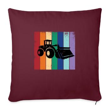 Chargeuse sur pneus - Housse de coussin décorative 45 x 45 cm - bordeaux - Devant