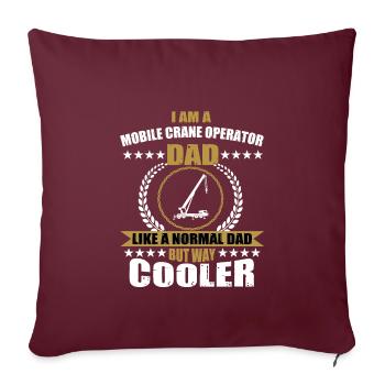 Papa conducteur de grue mobile - Housse de coussin décorative 45 x 45 cm - bordeaux - Devant