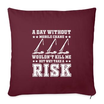Grutier mobile - Housse de coussin décorative 45 x 45 cm - bordeaux - Devant