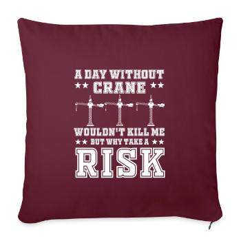 Drôle de motif de grutier - Housse de coussin décorative 45 x 45 cm - bordeaux - Devant