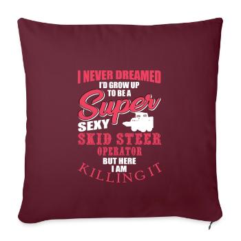Drôle de chemise de chargeuse compacte - Housse de coussin décorative 45 x 45 cm - bordeaux - Devant