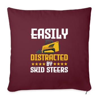 Drôle de chargeuse compacte - Housse de coussin décorative 45 x 45 cm - bordeaux - Devant