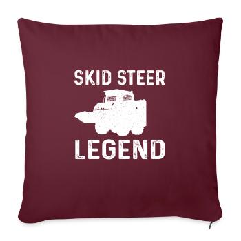 Légende de la chargeuse compacte - Housse de coussin décorative 45 x 45 cm - bordeaux - Devant