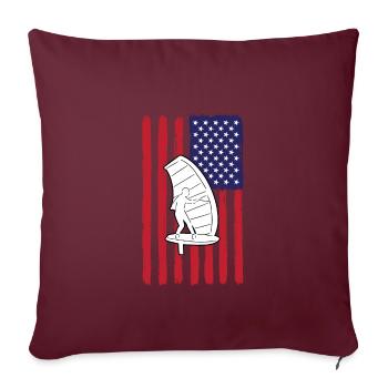 Wing Foiling America - Housse de coussin décorative 45 x 45 cm - bordeaux - Devant