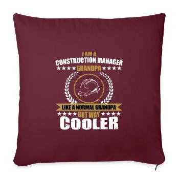 Drôle de directeur de construction Grand-père - Housse de coussin décorative 45 x 45 cm - bordeaux - Devant