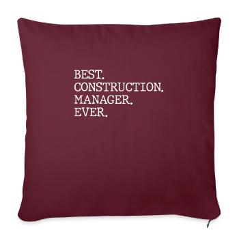 Meilleur directeur de construction de tous les temps - Housse de coussin décorative 45 x 45 cm - bordeaux - Devant