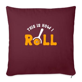 Conception de coupe-pizza - Housse de coussin décorative 45 x 45 cm - bordeaux - Devant