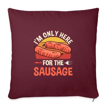 Cooles Design Für Wurstliebhaber - Sofakissenbezug 45 x 45 cm - Burgunderrot - Vorne