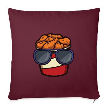 Seau de poulet frit avec - Housse de coussin décorative 45 x 45 cm - bordeaux - Devant