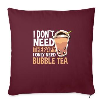 Lustiges Bubble Tea Geschenk - Sofakissenbezug 45 x 45 cm - Burgunderrot - Vorne