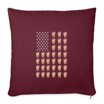 Bubble Tea USA Fahne - Sofakissenbezug 45 x 45 cm - Burgunderrot - Vorne