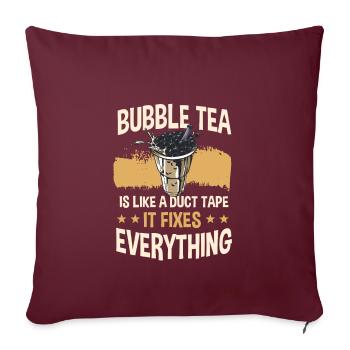 Lustiges Bubble Tea Shirt - Sofakissenbezug 45 x 45 cm - Burgunderrot - Vorne