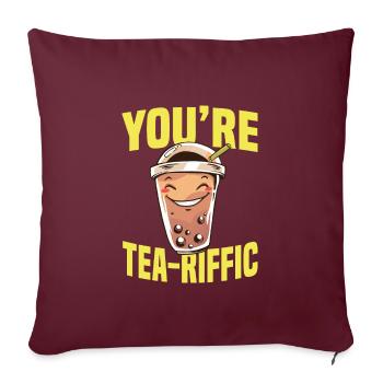 Jeu de mots Sweet Bubble Tea - Housse de coussin décorative 45 x 45 cm - bordeaux - Devant