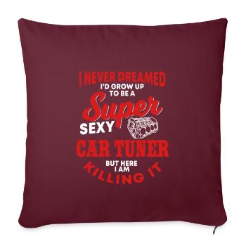 Conception amusante de tuner de voiture - Housse de coussin décorative 45 x 45 cm - bordeaux - Devant