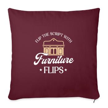 Conception de retournement de meubles - Housse de coussin décorative 45 x 45 cm - bordeaux - Devant