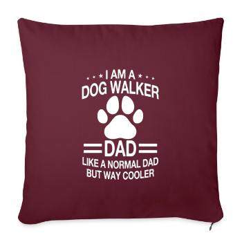 Drôle de promeneur de chien père pour homme - Housse de coussin décorative 45 x 45 cm - bordeaux - Devant