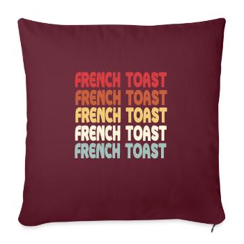 Lettrage du pain doré - Housse de coussin décorative 45 x 45 cm - bordeaux - Devant