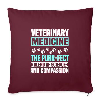 Médecine vétérinaire - Housse de coussin décorative 45 x 45 cm - bordeaux - Devant