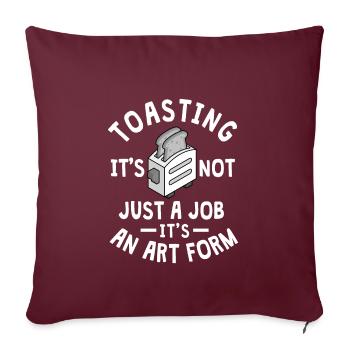 Drôle de toast disant toast - Housse de coussin décorative 45 x 45 cm - bordeaux - Devant