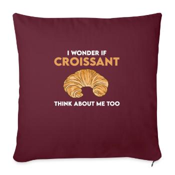 Drôle de design de croissant - Housse de coussin décorative 45 x 45 cm - bordeaux - Devant