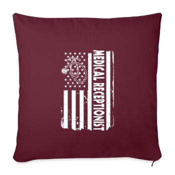 Réceptionniste médicale américaine États-Unis - Housse de coussin décorative 45 x 45 cm - bordeaux - Devant
