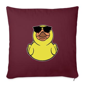 Gummi Ente Mit Sonnenbrille - Sofakissenbezug 45 x 45 cm - Burgunderrot - Vorne